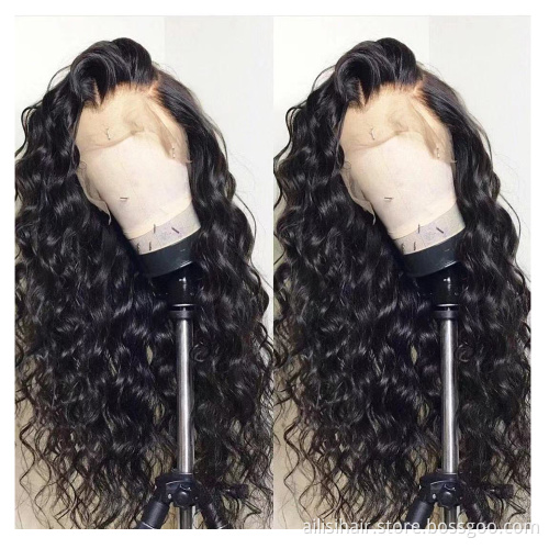 High Quality 180% 250% Best Vendor Swiss Lace Transparent Brazilian Wigs Human Hair For Black Women HD Full Lace Frontal Wig
